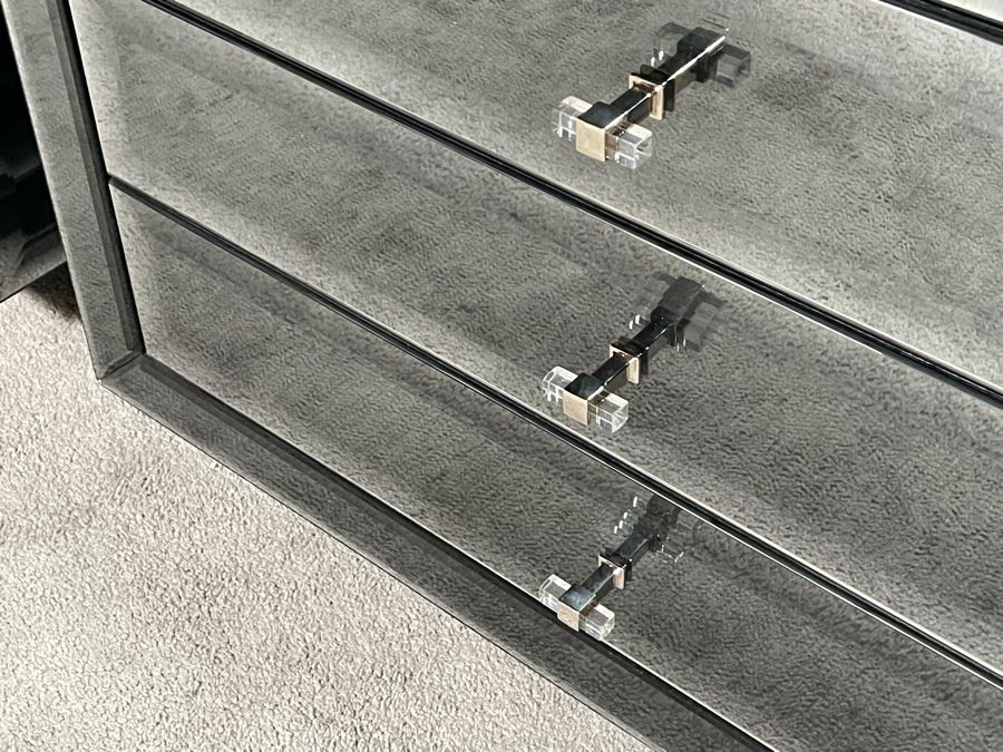 Pair Of Mirrored 3-Drawer Dressers Chest Of Drawers 36W X 20D X 25H [Photo 8]