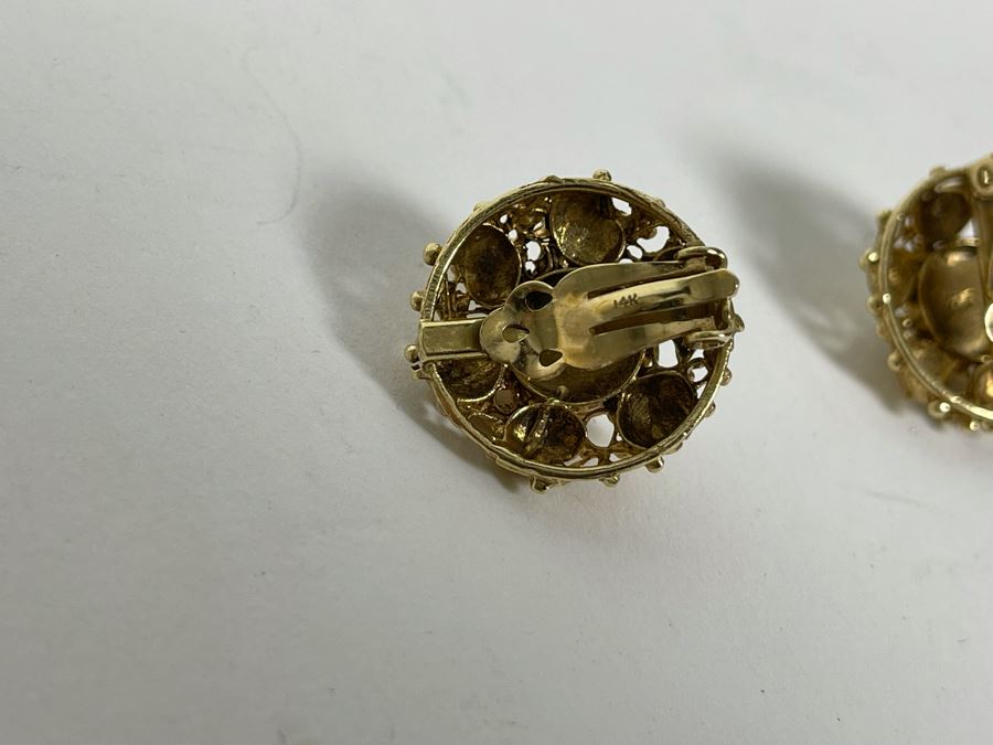 14K Gold Pearl Earrings 12g [Photo 7]