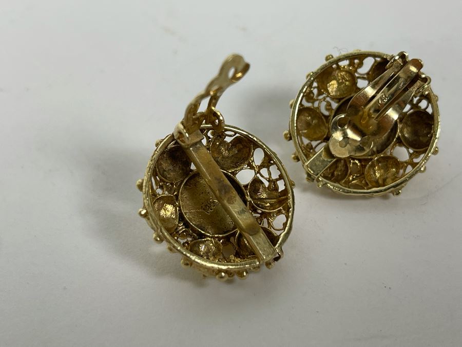 14K Gold Pearl Earrings 12g [Photo 6]