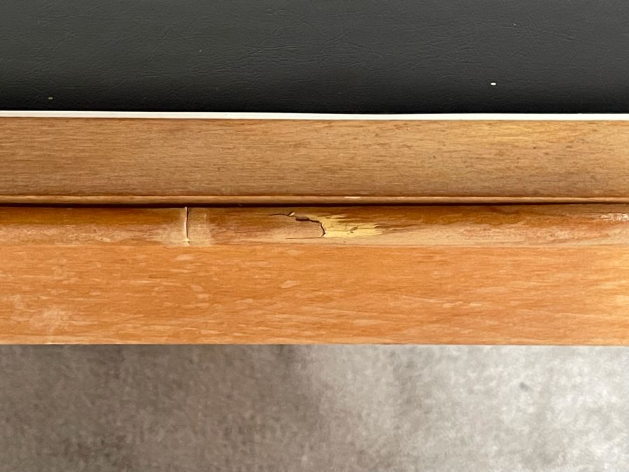 Vintage Wooden Folding Card Table With Bamboo Design 33W X 29H [Photo 3]