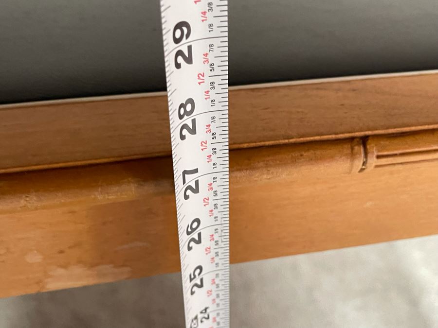 Vintage Wooden Folding Card Table With Bamboo Design 33W X 29H [Photo 8]