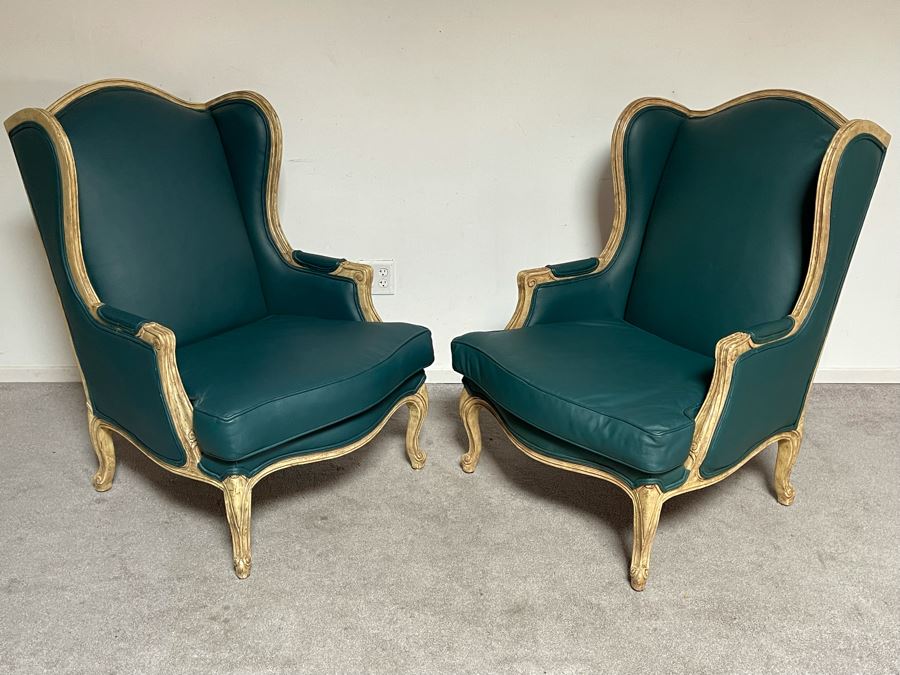 Pair Of Vintage Wingback Armchairs 28W X 25D X 42H [Photo 2]