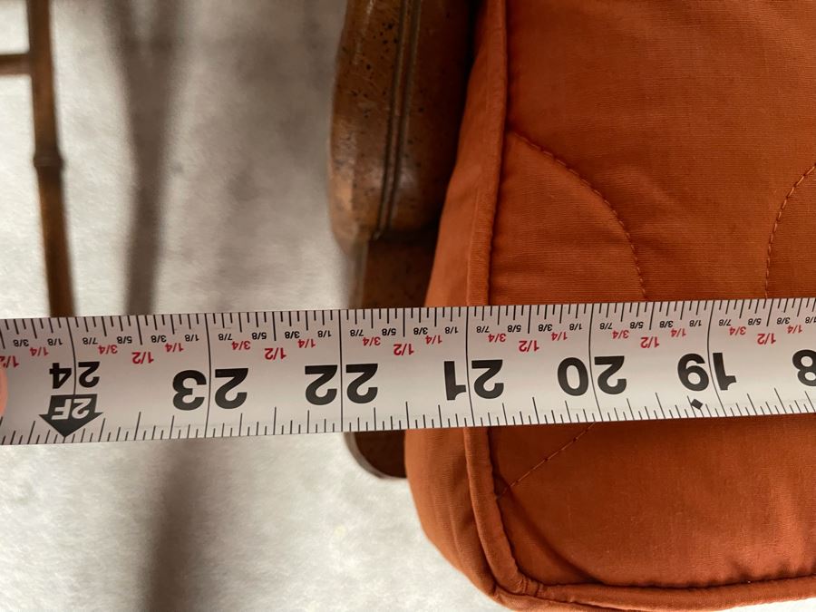 Pair Of Hollywood Regency Bamboo Motif Cane Seat Armchairs With Cushions 22W [Photo 9]