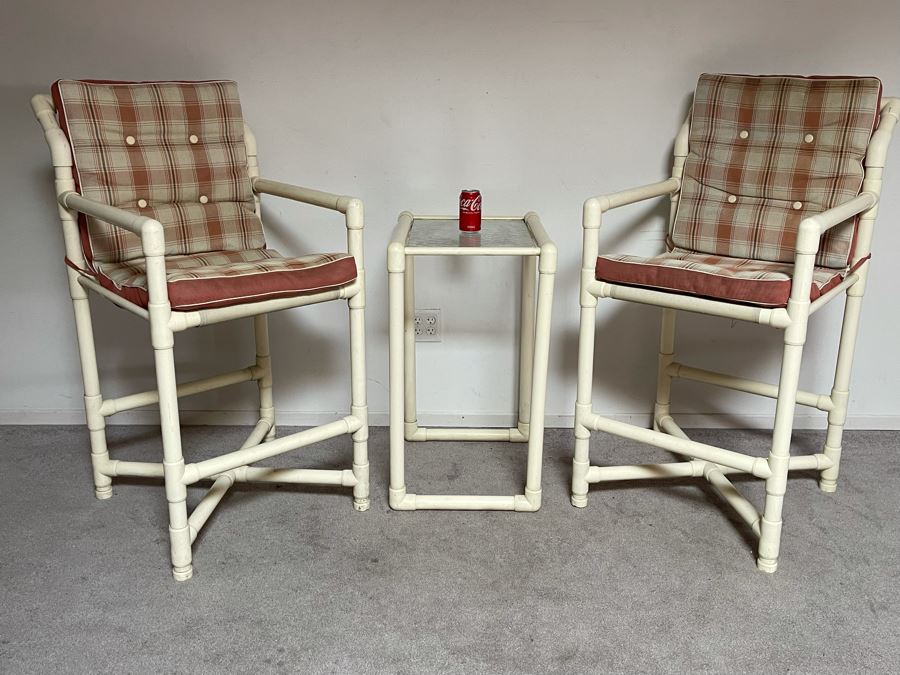 Outdoor Furniture Set With Pair Of Bar Height Armchairs 23.5W X 32D X