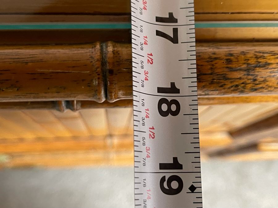 Vintage Hollywood Regency Bamboo Motif Wooden Chest Of Drawers Dresser With Glass Top 48W X 18D X 31H [Photo 9]