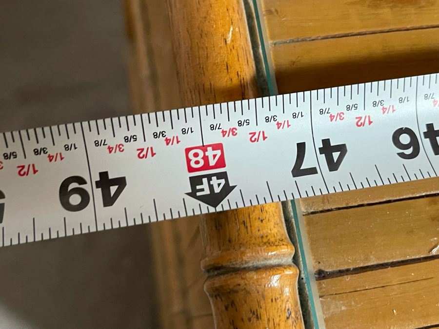 Vintage Hollywood Regency Bamboo Motif Wooden Chest Of Drawers Dresser With Glass Top 48W X 18D X 31H [Photo 8]