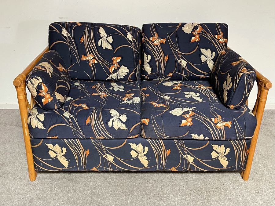 Vintage Bamboo / Rattan Loveseat Sofa 51W X 35D X 30H [Photo 3]