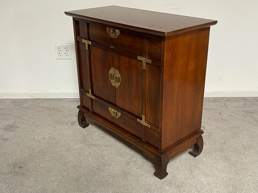Vintage Chinoiserie Cabinet Side Table 30W X 14D X 30H [Photo 6]