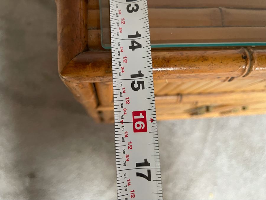 Vintage Hollywood Regency Side Table Cabinet With Glass Top 22W X 15D X 22H [Photo 9]