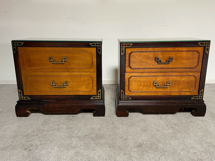 Pair Of Bassett Chinoiserie Side Tables 25W X 15D X 23H [Photo 2]