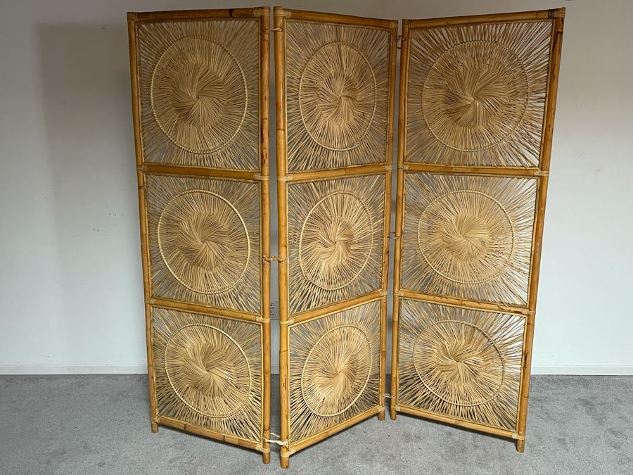 Bamboo / Rattan Screen Room Divider 72W X 72H [Photo 2]