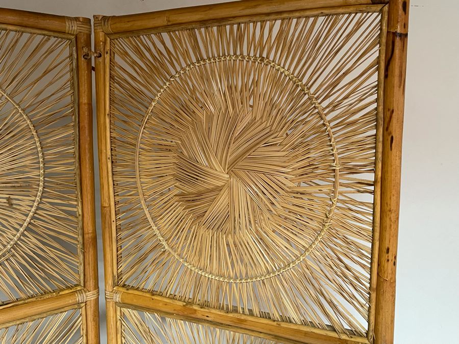 Bamboo / Rattan Screen Room Divider 72W X 72H [Photo 3]