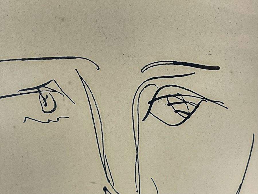 Original Pablo Picasso Etching Titled 'Pour Robie' With Certificate Of Authentication Affixed To The Back Of Frame 7.5W X 9.5H Framed 11 X 14 [Photo 4]