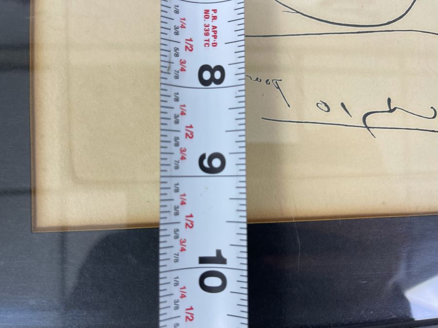 Original Pablo Picasso Etching Titled 'Pour Robie' With Certificate Of Authentication Affixed To The Back Of Frame 7.5W X 9.5H Framed 11 X 14 [Photo 13]