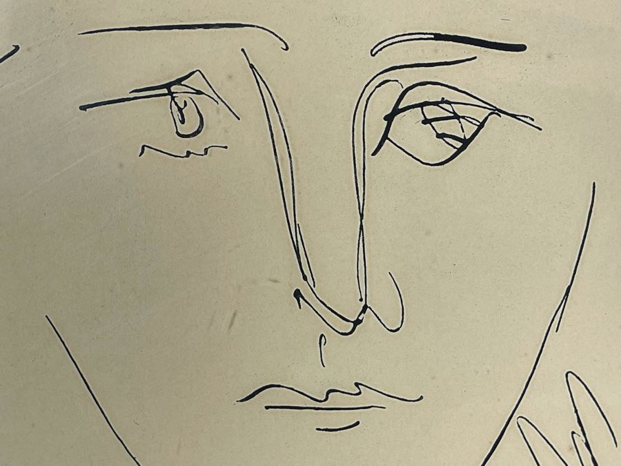 Original Pablo Picasso Etching Titled 'Pour Robie' With Certificate Of Authentication Affixed To The Back Of Frame 7.5W X 9.5H Framed 11 X 14 [Photo 3]