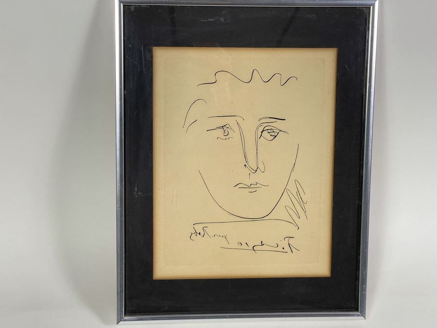 Original Pablo Picasso Etching Titled 'Pour Robie' With Certificate Of Authentication Affixed To The Back Of Frame 7.5W X 9.5H Framed 11 X 14 [Photo 2]