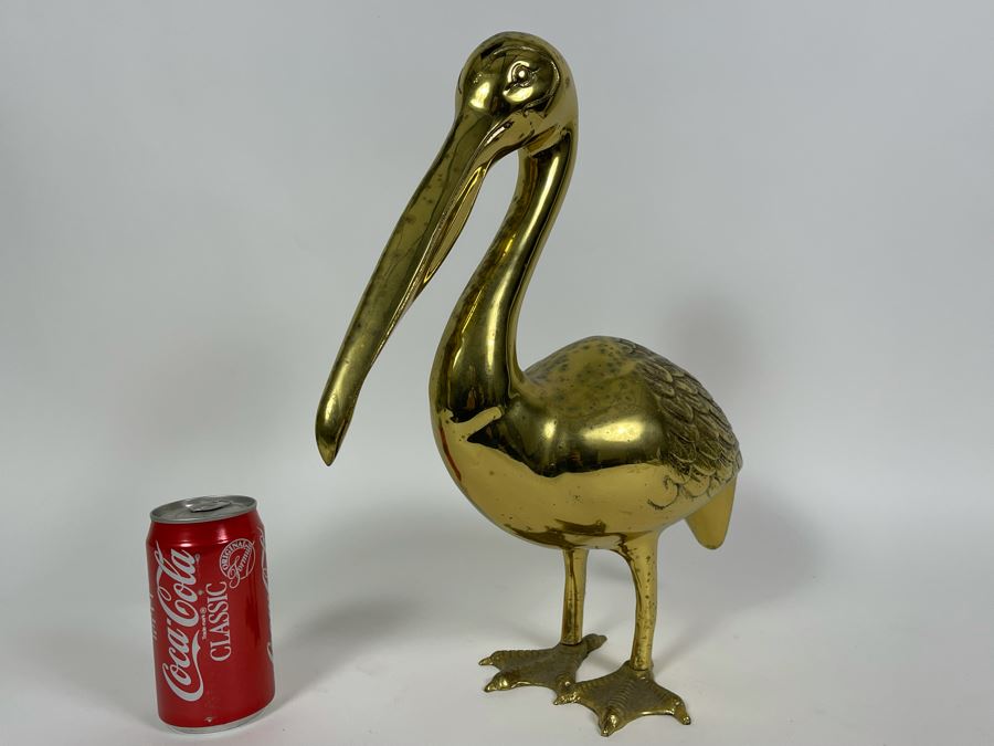 Large Brass Pelican 15.5H [Photo 3]