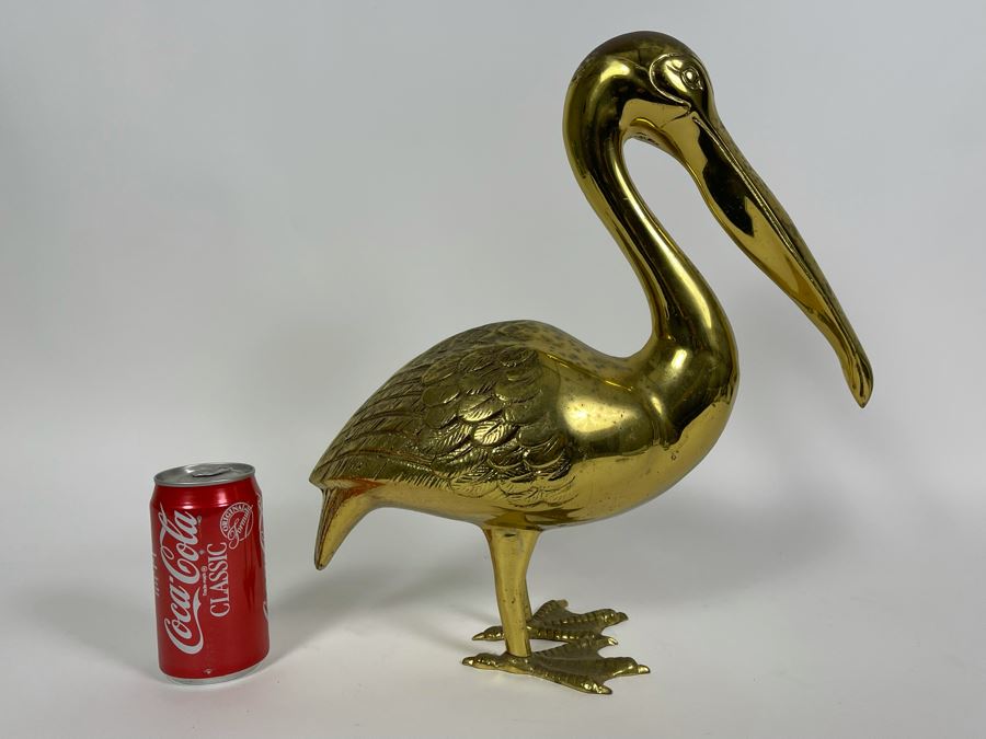 Large Brass Pelican 15.5H [Photo 4]