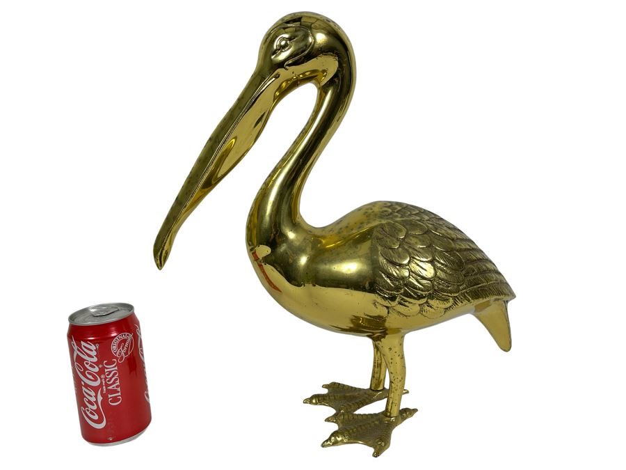 Large Brass Pelican 15.5H