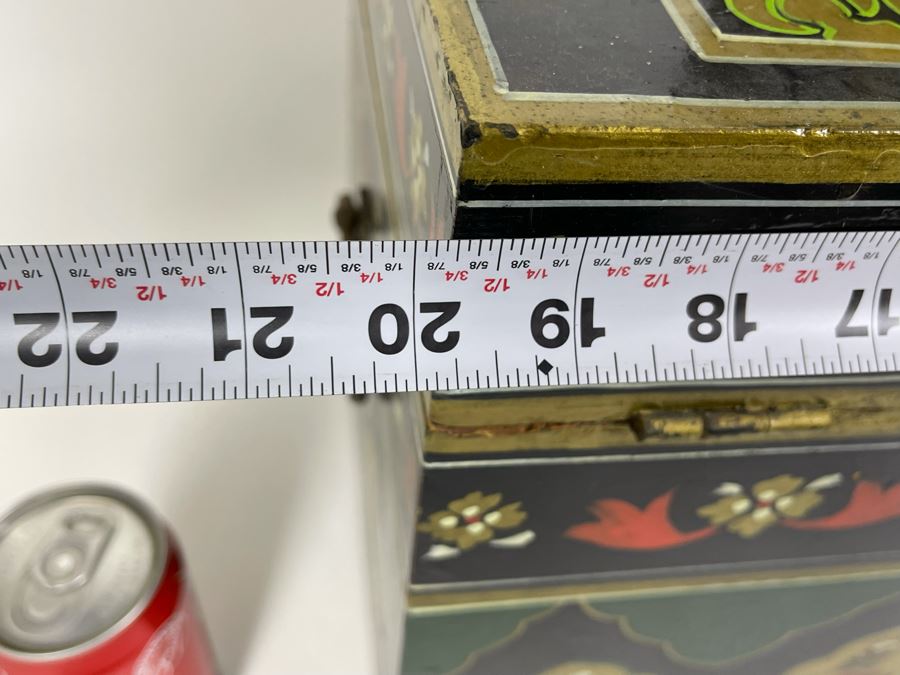 Pair Of Hand Painted Wooden Boxes From India Larger Box Measures 20W X 9.5D X 12H [Photo 12]