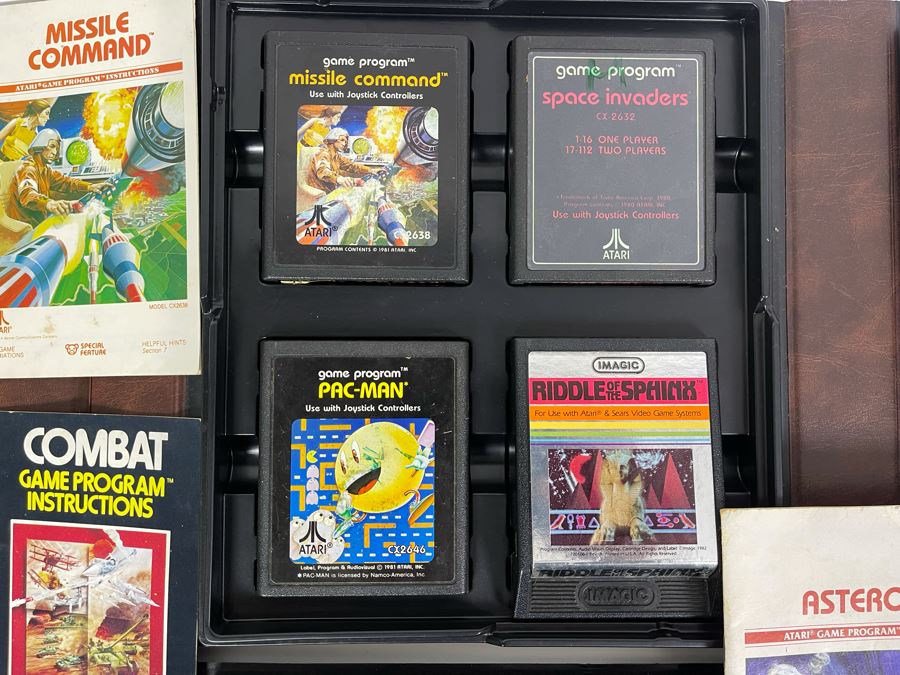 Collection Of Original ATARI 2600 Video Game Cartridges (Some With Original Game Instructions) Plus Pair Of Original ATARI Game Cartridge Storage Cases [Photo 4]