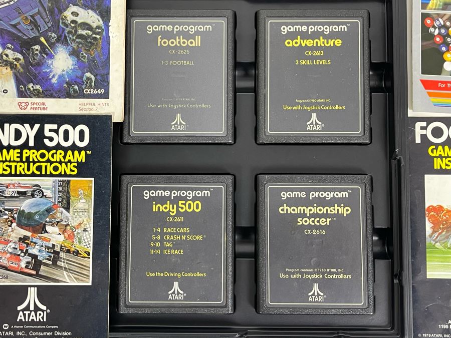 Collection Of Original ATARI 2600 Video Game Cartridges (Some With Original Game Instructions) Plus Pair Of Original ATARI Game Cartridge Storage Cases [Photo 10]