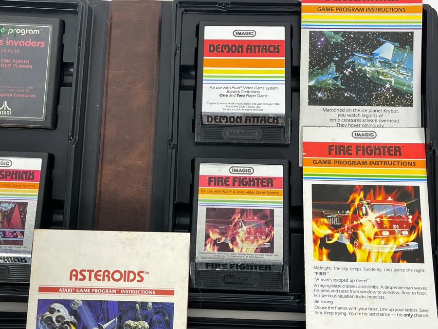 Collection Of Original ATARI 2600 Video Game Cartridges (Some With Original Game Instructions) Plus Pair Of Original ATARI Game Cartridge Storage Cases [Photo 11]