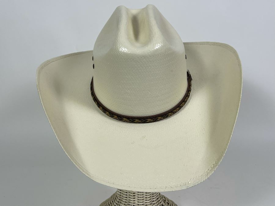 Men's Straw Cowboy Hat By Justin Size 7/56 [Photo 5]