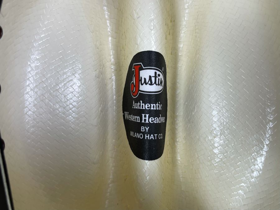 Men's Straw Cowboy Hat By Justin Size 7/56 [Photo 8]