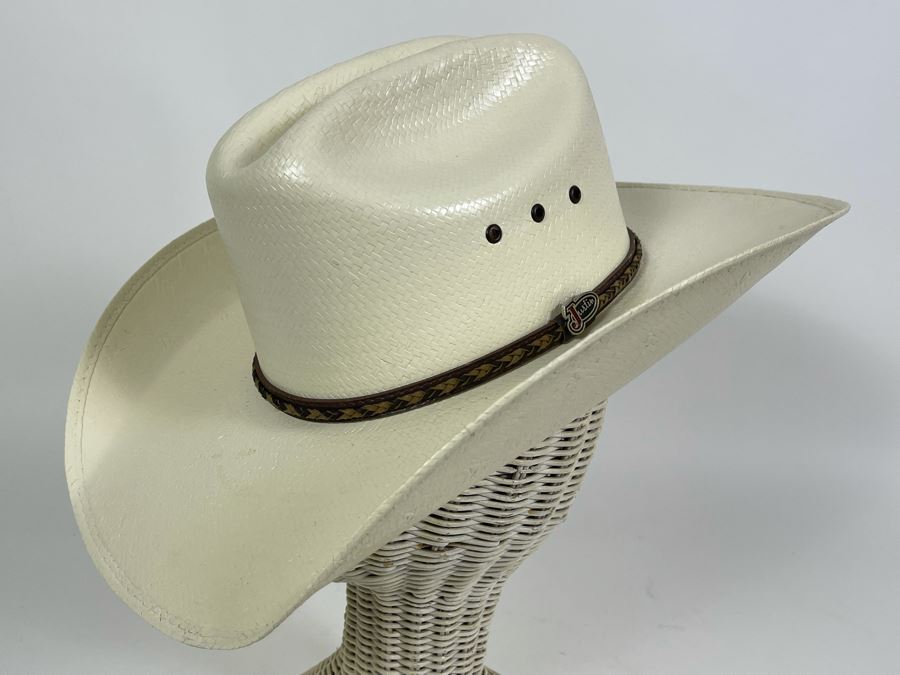 Men's Straw Cowboy Hat By Justin Size 7/56 [Photo 2]