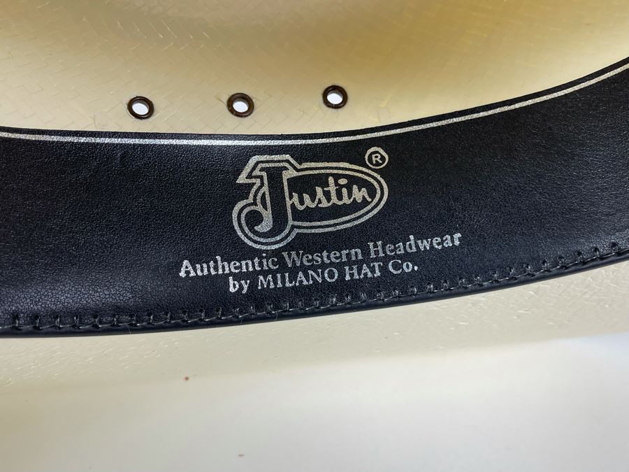 Men's Straw Cowboy Hat By Justin Size 7/56 [Photo 9]