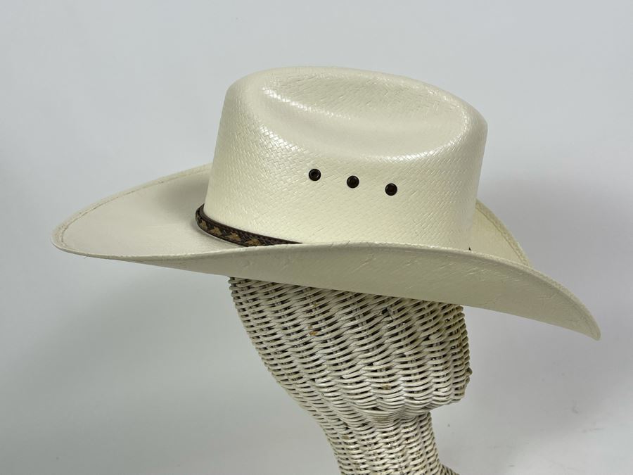 Men's Straw Cowboy Hat By Justin Size 7/56 [Photo 6]