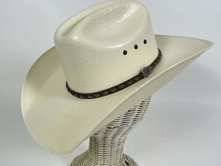 Men's Straw Cowboy Hat By Justin Size 7/56 [Photo 3]