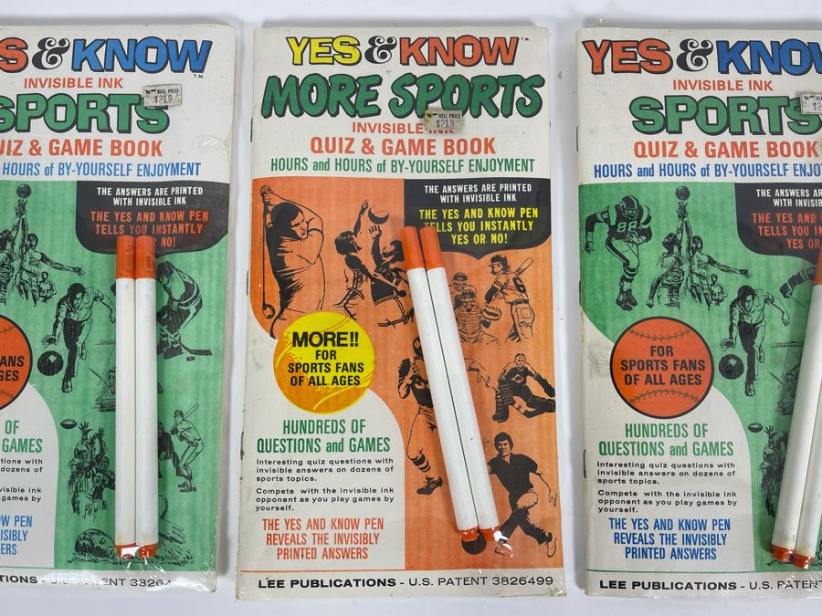 (3) Vintage Sealed Retro Yes & Know Invisible Ink Sports Quiz & Game Books By Lee Publications [Photo 3]