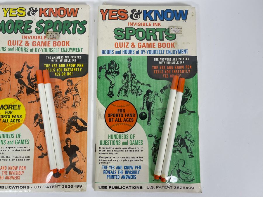 (3) Vintage Sealed Retro Yes & Know Invisible Ink Sports Quiz & Game Books By Lee Publications [Photo 4]