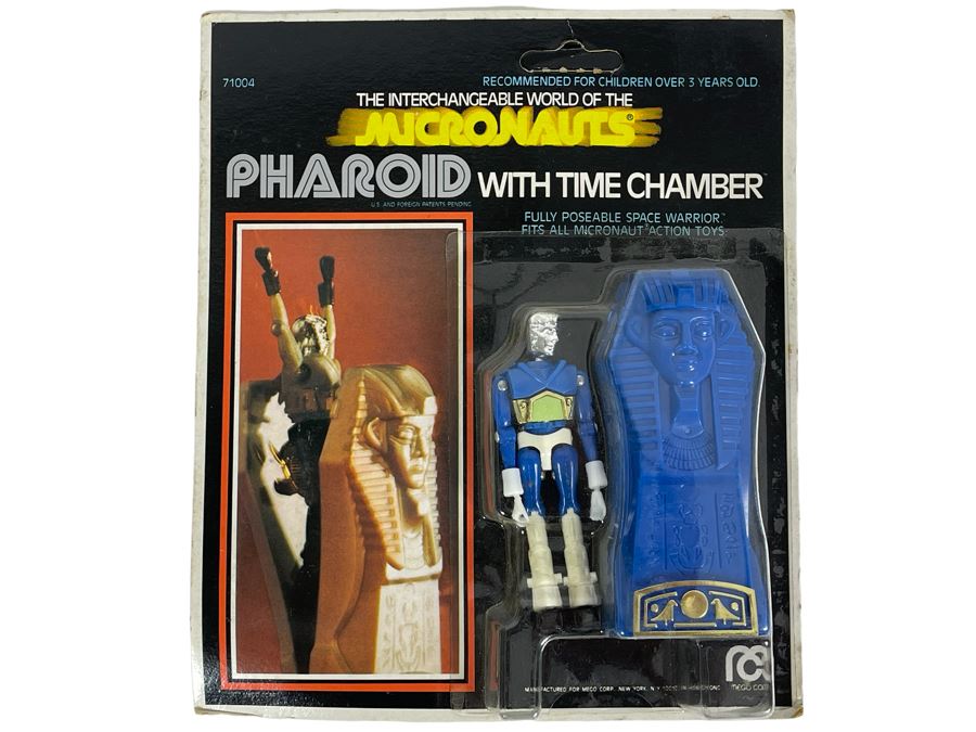 New On Card Vintage 1977 MEGO Micronauts Pharoid With Time Chamber Action Figure 8H