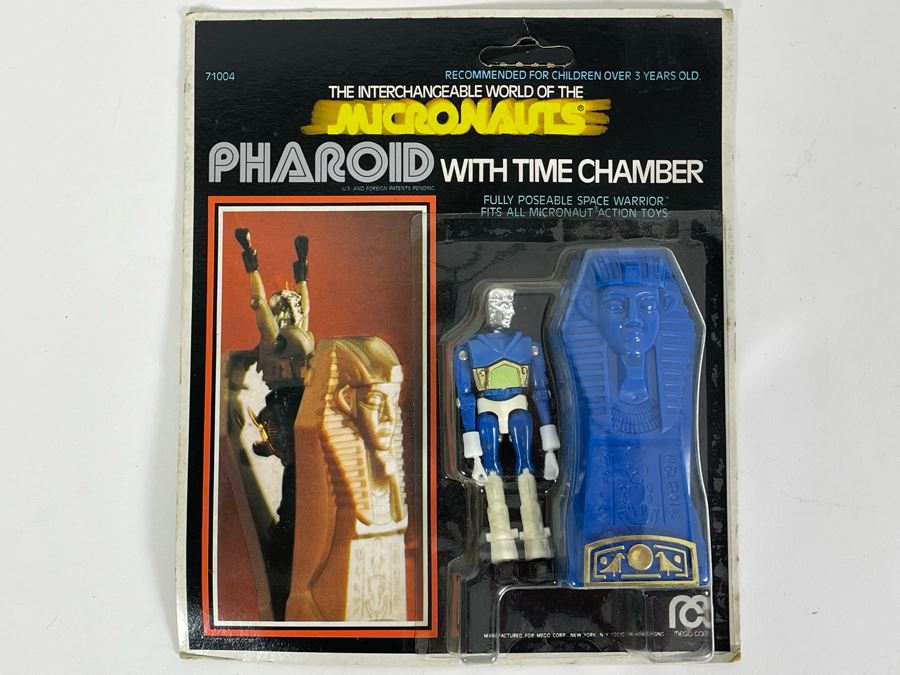 New On Card Vintage 1977 MEGO Micronauts Pharoid With Time Chamber Action Figure 8H [Photo 3]