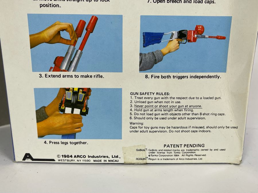 New In Box Vintage 1984 GoBots Mighty Robots RoGun Cap Rifle By Arco 14.5H [Photo 12]