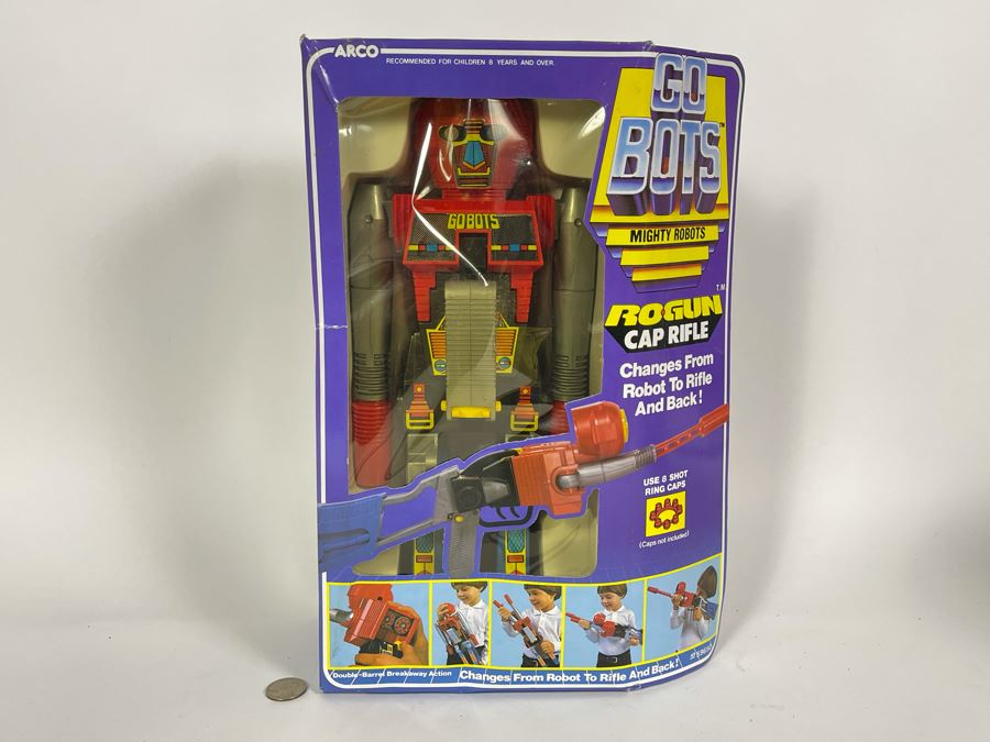 New In Box Vintage 1984 GoBots Mighty Robots RoGun Cap Rifle By Arco 14.5H [Photo 3]
