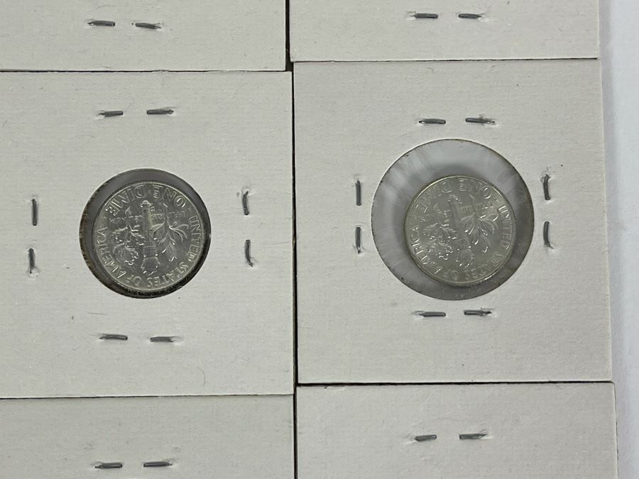 Twelve Uncirculated 1964 D Silver Roosevelt Dimes [Photo 12]