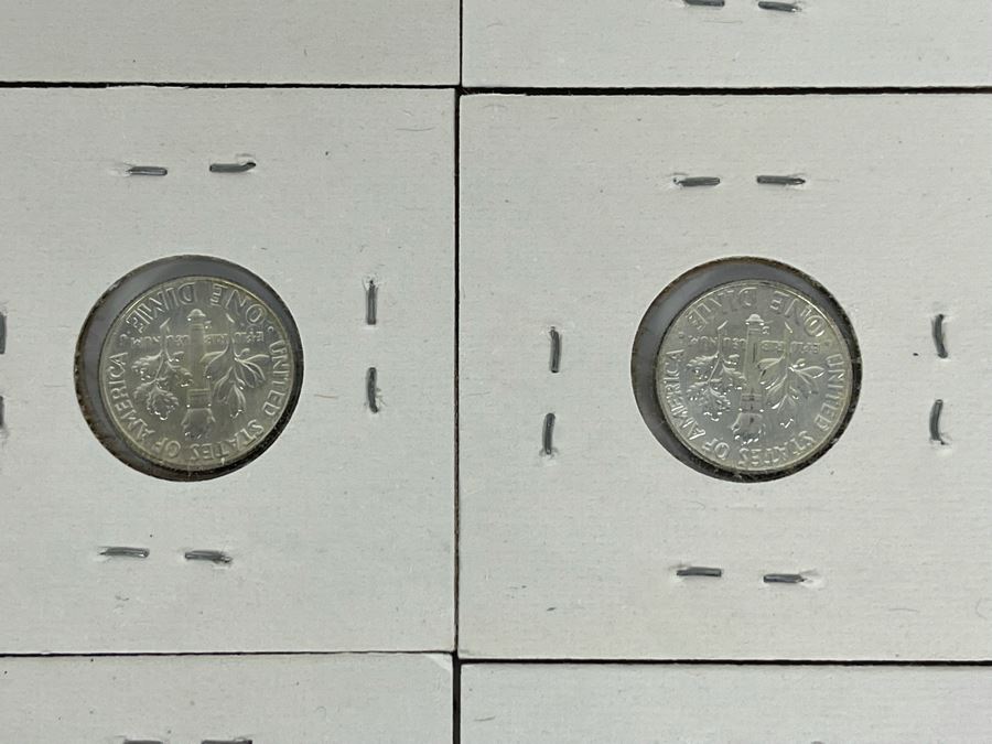 Twelve Uncirculated 1964 D Silver Roosevelt Dimes [Photo 13]