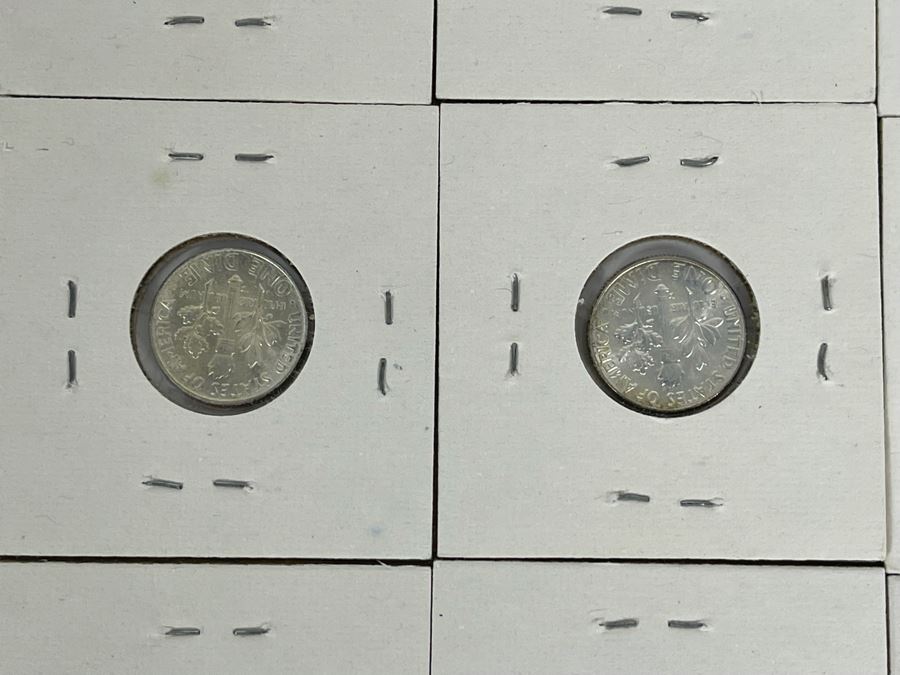 Twelve Uncirculated 1964 D Silver Roosevelt Dimes [Photo 13]
