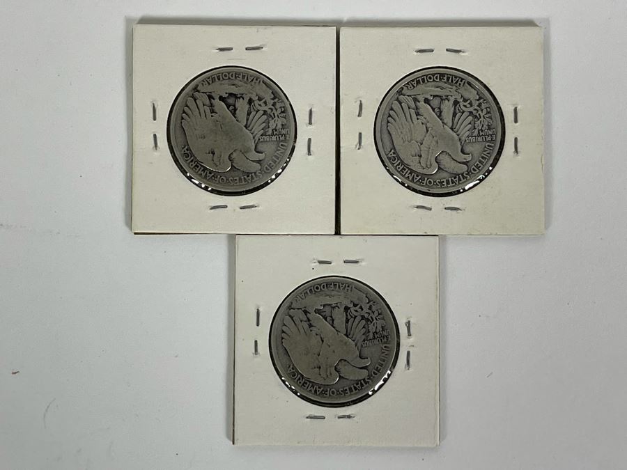 (2) 1934 Silver Walking Liberty Half Dollars And (1) 1935 Silver Walking Liberty Half Dollar [Photo 6]