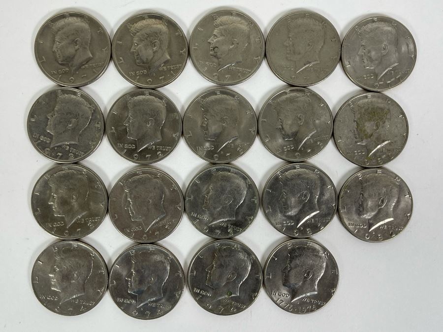 (19) Kennedy Half Dollars From 1971-1982 [Photo 1]