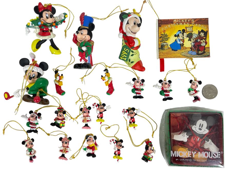 Collection Of Disney Mickey Mouse, Minnie Mouse And Pluto Christmas Ornaments [Photo 1]