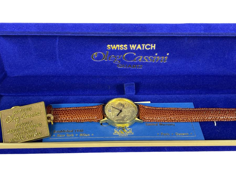 New Oleg Cassini Mens Watch With Original Tags And Box