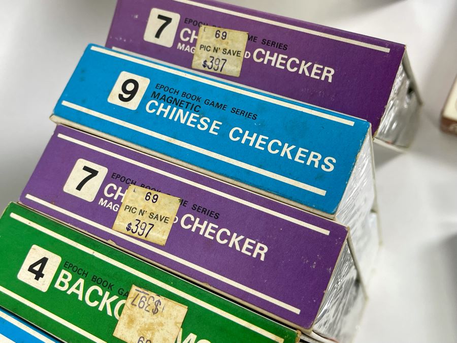 Collection Of New Old Stock Games Including Magnetic Chinese Checkers, Magnetic Backgammon, Magentic Chess & Checkers, Jumbo Tiddledy Winks, Rook & Travel Aggravation [Photo 7]