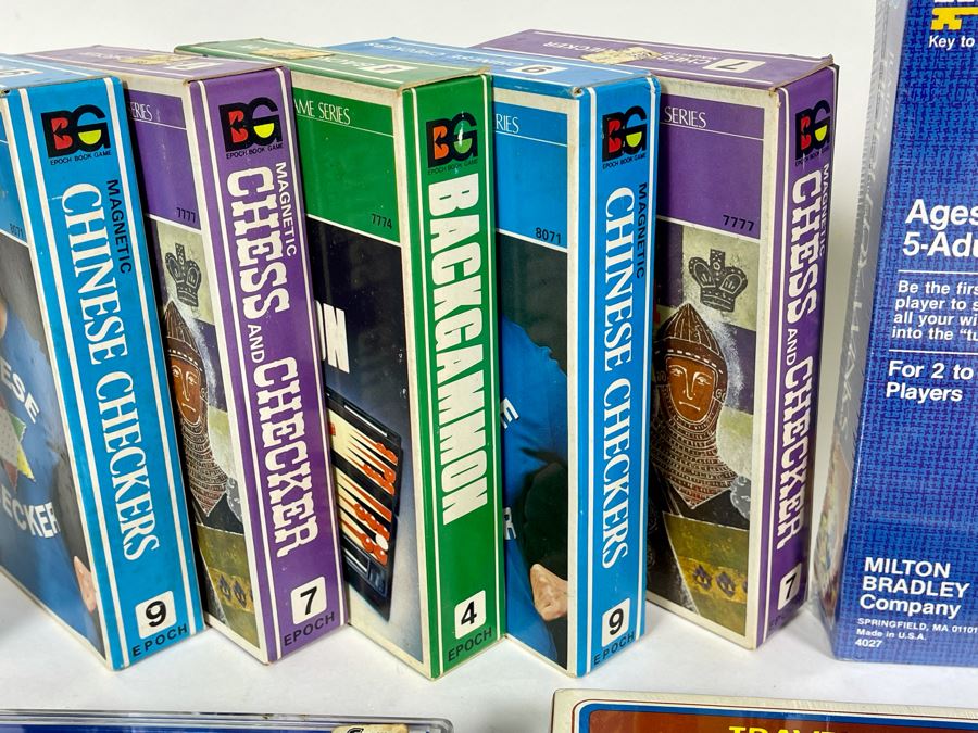Collection Of New Old Stock Games Including Magnetic Chinese Checkers, Magnetic Backgammon, Magentic Chess & Checkers, Jumbo Tiddledy Winks, Rook & Travel Aggravation [Photo 5]