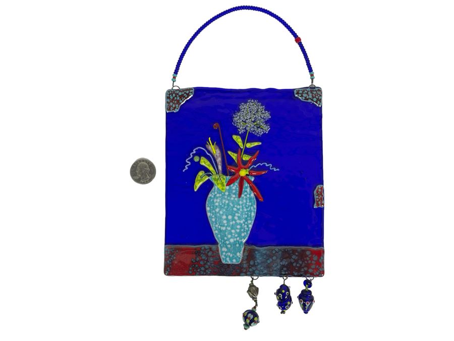 Handmade Signed Studio Glass Piece 6 X 7