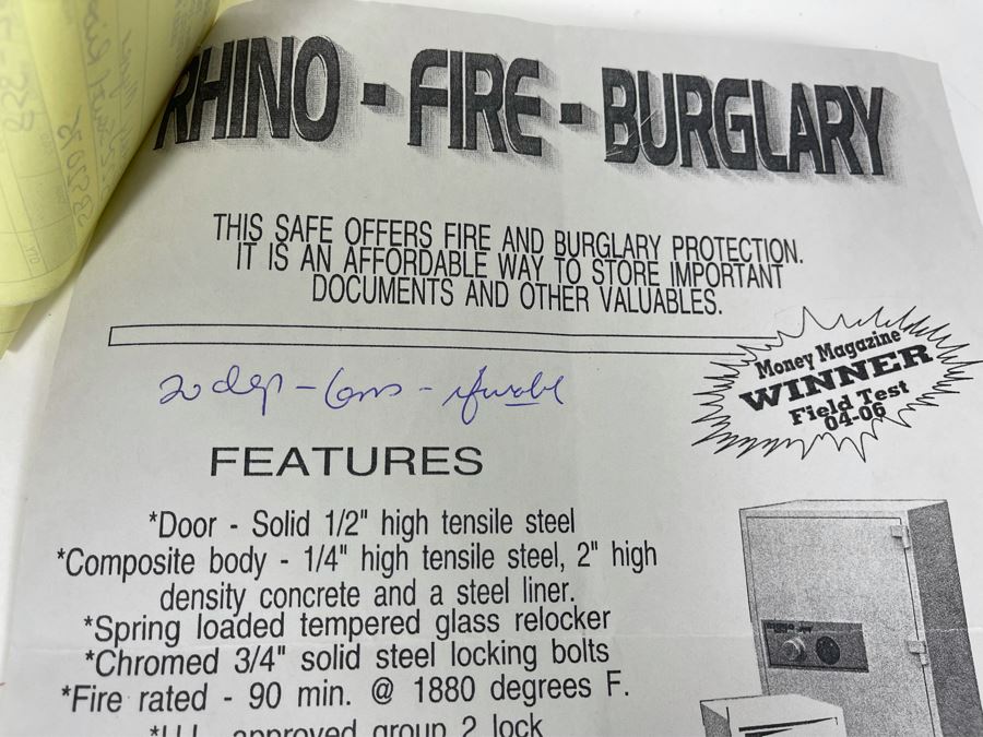 Rhino Safe Model RFB28 21W X 21D X 26H Retails $680 [Photo 8]